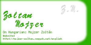 zoltan mojzer business card