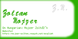 zoltan mojzer business card